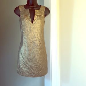 RENEE C. By SO COOL sz S gold shimmer dress